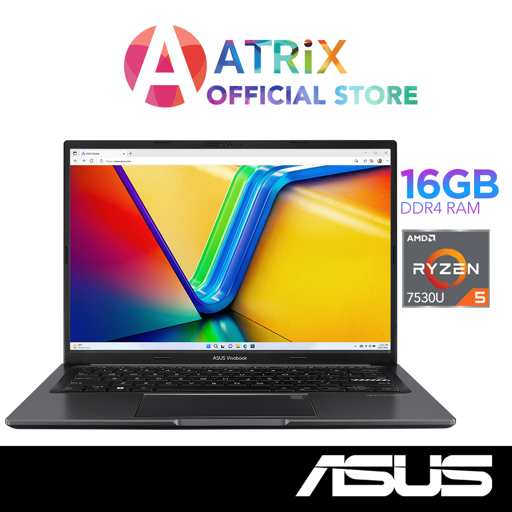 【Same Day Delivery】ASUS Vivobook 14 | M1405YA-LY072W | 14" FHD+ | Ryzen 5 7530U | 16GB DDR4 | 512GB SSD | Win11 | 1Y