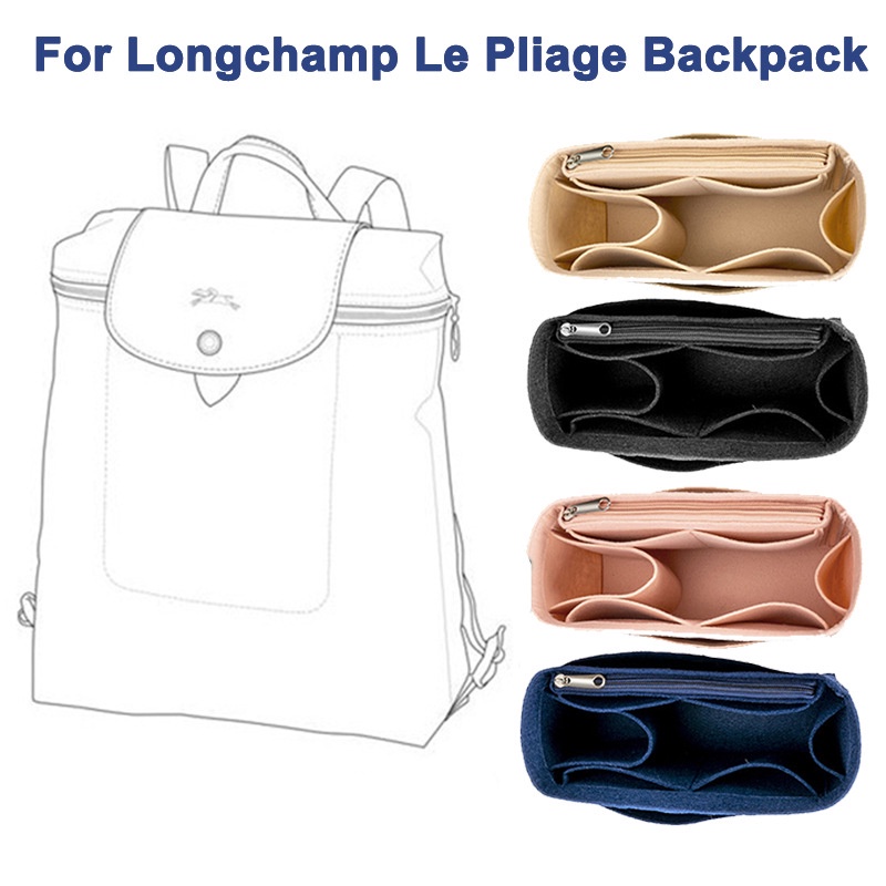 Ready stock Felt Insert Bag Fits For LongChamp Le Pliage Backpack Liner Bag Organizer Cosmetic Bag Felt Women man tidy bag For Backpack