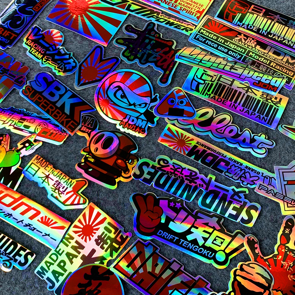 40 Pcs JDM Sticker Japanese Styling Emblems Stickers Motorcycle Car Skateboard Decal For Honda Fit Vezel Civic fd Shuttle Stream Jazz Adv 150 Freed City HRV Odyssey Wave CB400 Forza Jersey Accord Cros